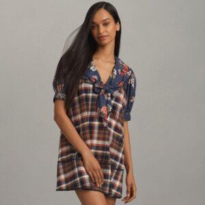 Brand New Pilcro Short-Sleeve Bow-Front Tunic Mini Dress
